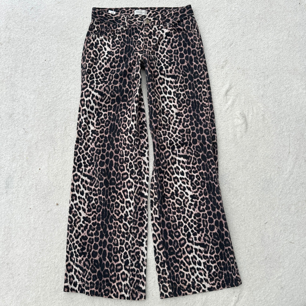 PACSUN Casey Low Rise Baggy Jeans Women's Size 24 Leopard Print Wide Leg